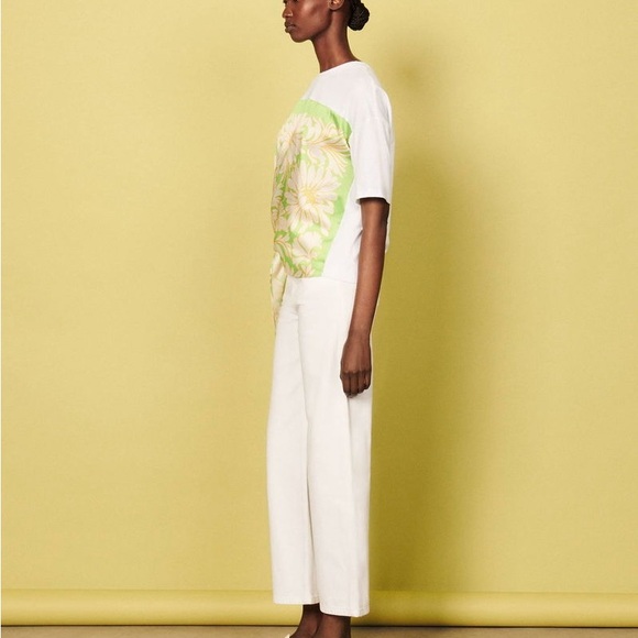 SANDRO Organic Cotton Scarf T-Shirt - Picture 3 of 16